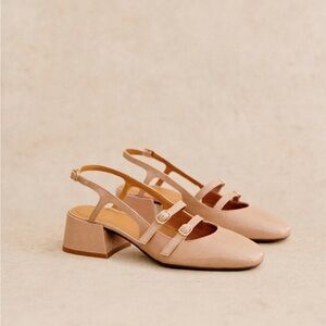 EUC Sezane Paula Babies - Polished Nude